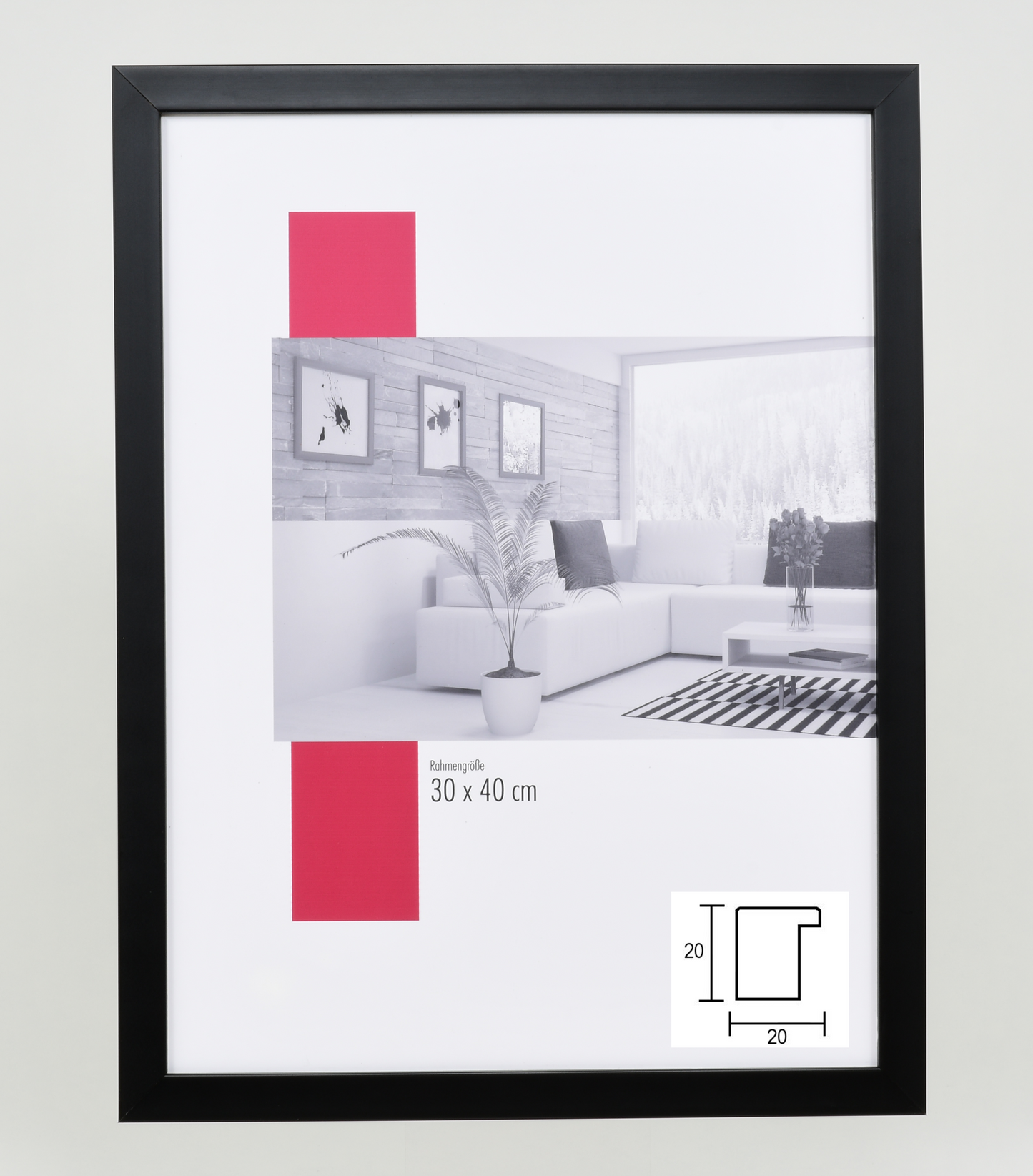 Wooden picture frame 20mm without glass